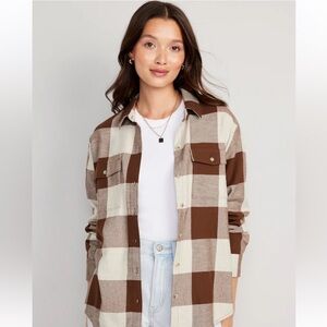OLD NAVY Loose Flannel Boyfriend Shirt Color: Desert Floor NWT